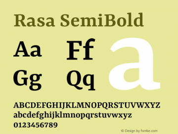 Rasa SemiBold Version 2.001图片样张