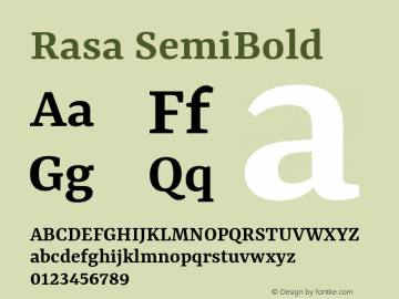 Rasa SemiBold Version 2.001; ttfautohint (v1.8.3)图片样张