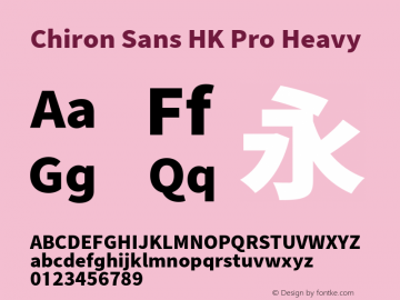 Chiron Sans HK Pro Heavy Version 1.003;hotconv 1.0.118;makeotfexe 2.5.65603图片样张