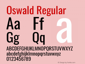 Oswald Regular Version 4.100; ttfautohint (v1.8.1.43-b0c9)图片样张