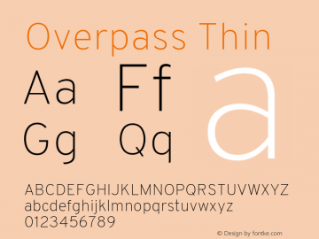 Overpass Thin Version 3.000;DELV;Overpass; ttfautohint (v1.5)图片样张