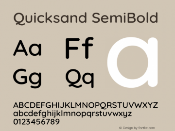 Quicksand SemiBold Version 3.004图片样张