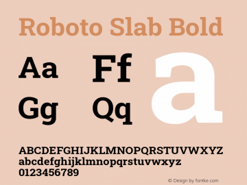 Roboto Slab Bold Version 2.000; ttfautohint (v1.8.1.43-b0c9)图片样张