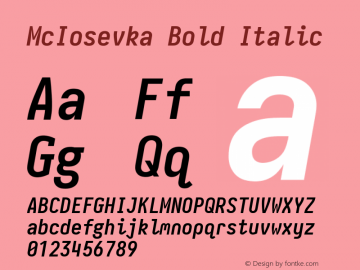 McIosevka Bold Italic Version 6.1.3图片样张
