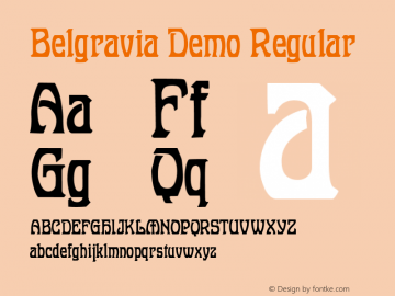 Belgravia Demo Regular Macromedia Fontographer 4.1.4 2/20/04图片样张