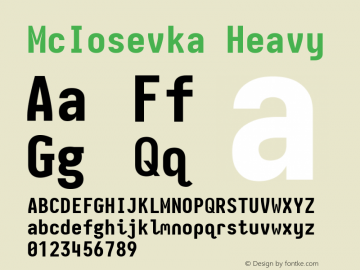 McIosevka Heavy Version 6.1.3; ttfautohint (v1.8.2)图片样张