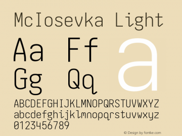 McIosevka Light Version 6.1.3图片样张