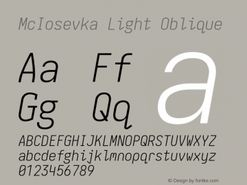 McIosevka Light Oblique Version 6.1.3图片样张