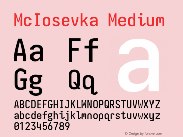 McIosevka Medium Version 6.1.3图片样张