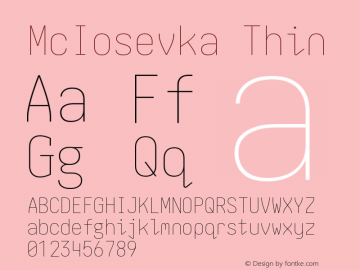 McIosevka Thin Version 6.1.3图片样张
