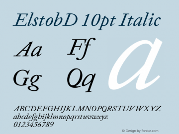 ElstobD 10pt Italic Version 1.015; ttfautohint (v1.8.3)图片样张
