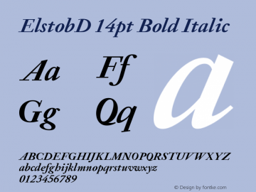 ElstobD 14pt Bold Italic Version 1.015; ttfautohint (v1.8.3)图片样张