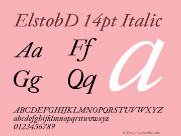 ElstobD 14pt Italic Version 1.015; ttfautohint (v1.8.3)图片样张