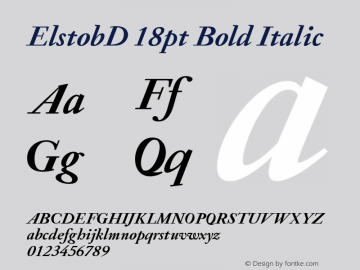 ElstobD 18pt Bold Italic Version 1.015; ttfautohint (v1.8.3)图片样张