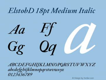 ElstobD 18pt Medium Italic Version 1.015; ttfautohint (v1.8.3)图片样张