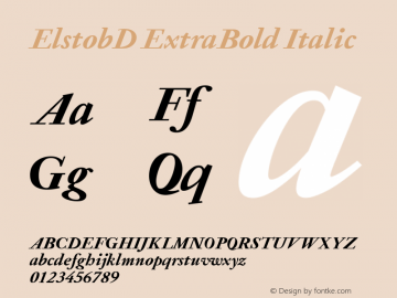 ElstobD ExtraBold Italic Version 1.015; ttfautohint (v1.8.3)图片样张