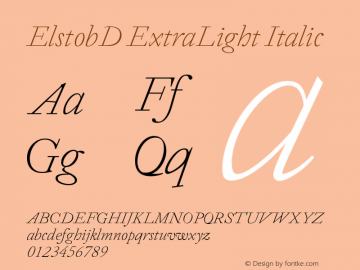 ElstobD ExtraLight Italic Version 1.015; ttfautohint (v1.8.3)图片样张