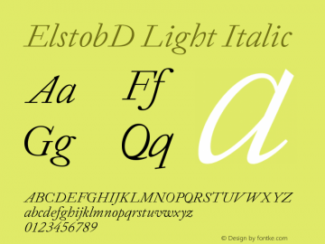 ElstobD Light Italic Version 1.015; ttfautohint (v1.8.3)图片样张