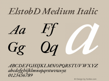ElstobD Medium Italic Version 1.015; ttfautohint (v1.8.3)图片样张