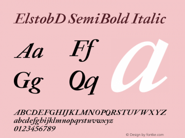 ElstobD SemiBold Italic Version 1.015; ttfautohint (v1.8.3)图片样张