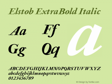 Elstob ExtraBold Italic Version 1.015; ttfautohint (v1.8.3)图片样张