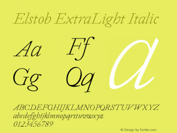 Elstob ExtraLight Italic Version 1.015; ttfautohint (v1.8.3)图片样张