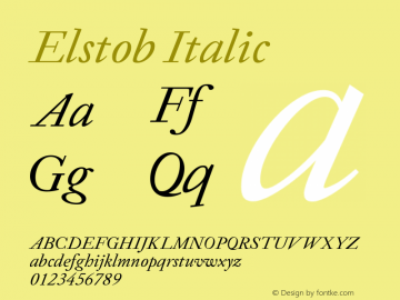 Elstob Italic Version 1.015; ttfautohint (v1.8.3)图片样张