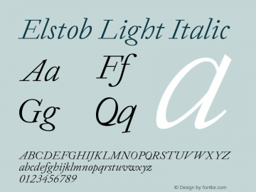 Elstob Light Italic Version 1.015; ttfautohint (v1.8.3)图片样张