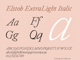 Elstob ExtraLight Italic Version 1.015图片样张