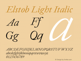 Elstob Light Italic Version 1.015图片样张