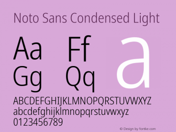 Noto Sans Condensed Light Version 2.005; ttfautohint (v1.8.3) -l 8 -r 50 -G 200 -x 14 -D latn -f none -a qsq -X 