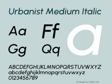 Urbanist Medium Italic Version 1.240图片样张