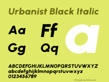 Urbanist Black Italic Version 1.240图片样张