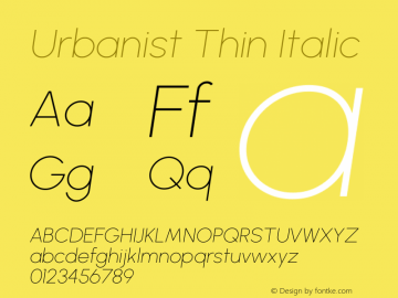 Urbanist Thin Italic Version 1.240图片样张