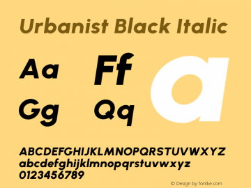 Urbanist Black Italic Version 1.241图片样张