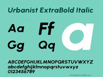 Urbanist ExtraBold Italic Version 1.241图片样张