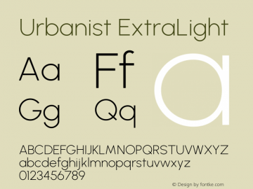 Urbanist ExtraLight Version 1.241图片样张