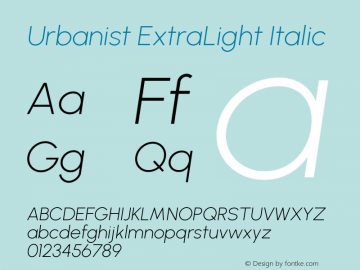 Urbanist ExtraLight Italic Version 1.241图片样张