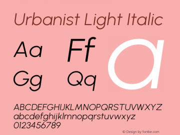 Urbanist Light Italic Version 1.241图片样张