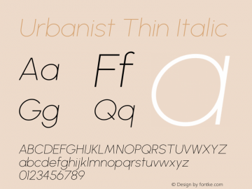 Urbanist Thin Italic Version 1.241图片样张