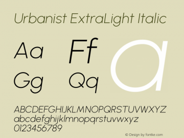 Urbanist ExtraLight Italic Version 1.241图片样张