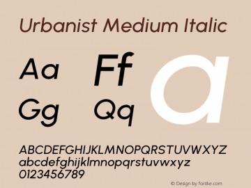 Urbanist Medium Italic Version 1.241图片样张