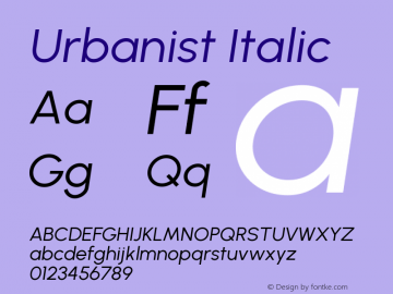 Urbanist Italic Version 1.241图片样张