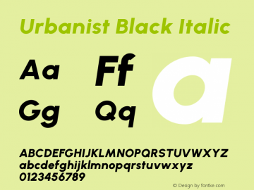 Urbanist Black Italic Version 1.241图片样张