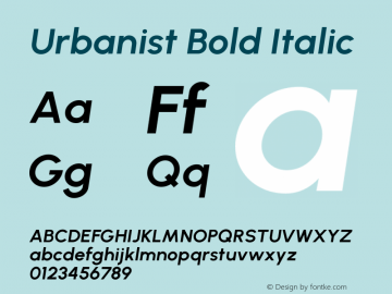 Urbanist Bold Italic Version 1.241图片样张