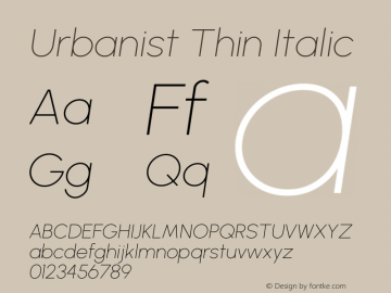 Urbanist Thin Italic Version 1.241图片样张