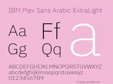 IBM Plex Sans Arabic ExtLt Version 1.2图片样张