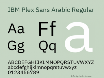 IBM Plex Sans Arabic Version 1.2图片样张