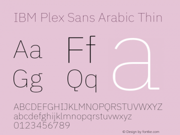 IBM Plex Sans Arabic Thin Version 1.2图片样张