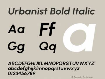 Urbanist Bold Italic Version 1.250图片样张